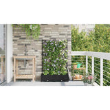 Vaso da Giardino con Trellis 2 pcs Nero 80 x 40 x 125.5 cm PP