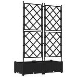 Vaso da Giardino con Trellis 2 pcs Nero 80 x 40 x 125.5 cm PP