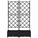 Vaso da Giardino con Trellis 2 pcs Nero 80 x 40 x 125.5 cm PP