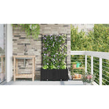 Vaso da Giardino con Trellis 2 pcs Nero 80 x 40 x 143 cm PP