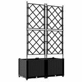 Vaso da Giardino con Trellis 2 pcs Nero 80 x 40 x 143 cm PP
