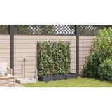 Vaso da Giardino con Trellis 3 pcs Nero 120 x 40 x 125.5 cm PP