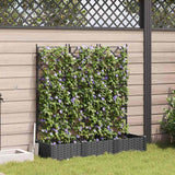 Vaso da Giardino con Trellis 3 pcs Nero 120 x 40 x 125.5 cm PP