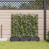 Vaso da Giardino con Trellis 3 pcs Nero 120 x 40 x 125.5 cm PP