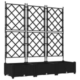 Vaso da Giardino con Trellis 3 pcs Nero 120 x 40 x 125.5 cm PP