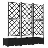 Vaso da Giardino con Trellis 3 pcs Nero 120 x 40 x 125.5 cm PP