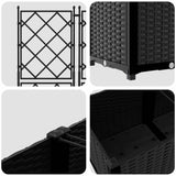 Vaso da Giardino con Trellis 3 pcs Nero 120 x 40 x 143 cm PP