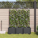 Vaso da Giardino con Trellis 3 pcs Nero 120 x 40 x 143 cm PP