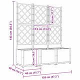 Vaso da Giardino con Trellis 3 pcs Nero 120 x 40 x 143 cm PP