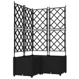 Vaso da Giardino con Trellis 3 pcs Nero 80 x 80 x 143 cm PP