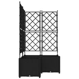 Vaso da Giardino con Trellis 3 pcs Nero 80 x 80 x 143 cm PP