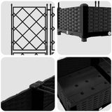 Vaso da Giardino con Trellis 5 pcs Nero 120 x 120 x 125.5 cm PP