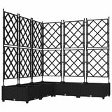 Vaso da Giardino con Trellis 5 pcs Nero 120 x 120 x 125.5 cm PP