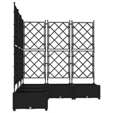 Vaso da Giardino con Trellis 5 pcs Nero 120 x 120 x 125.5 cm PP
