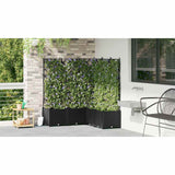 Vaso da Giardino con Trellis 5 pcs Nero 120 x 120 x 143 cm PP