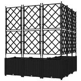 Vaso da Giardino con Trellis 5 pcs Nero 120 x 120 x 143 cm PP