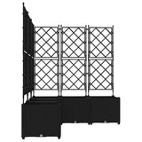 Vaso da Giardino con Trellis 5 pcs Nero 120 x 120 x 143 cm PP