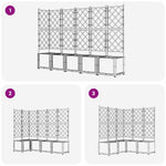Vaso da Giardino con Trellis 5 pcs Nero 120 x 120 x 143 cm PP