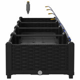 Vasi da giardino Nero 160 x 40 x 22 cm Acciaio