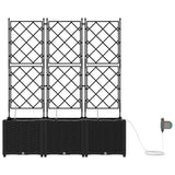 Vasi da giardino Nero 120 x 40 x 142 cm Acciaio