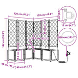 Vaso da Giardino con Trellis Grigio 40 x 40 x 143 cm PP