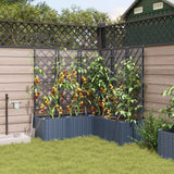 Vaso da Giardino con Trellis 2 pcs Grigio 80 x 40 x 143 cm PP