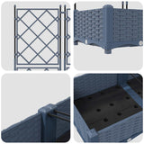 Vaso da giardino 3 pz Grigio 120 x 40 x 125,5 cm PP