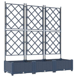 Vaso da giardino 3 pz Grigio 120 x 40 x 125,5 cm PP