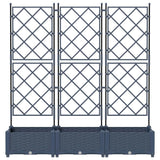 Vaso da Giardino con Trellis 3 pcs Grigio 120 x 40 x 125.5 cm