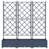 Vaso da giardino 3 pz Grigio 120 x 40 x 125,5 cm PP
