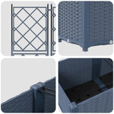 Vaso da giardino 3 pz Grigio 120 x 40 x 143 cm PP