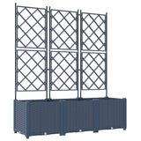 Vaso da giardino 3 pz Grigio 120 x 40 x 143 cm PP