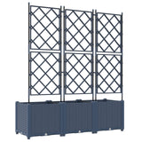 Vaso da giardino 3 pz Grigio 120 x 40 x 143 cm PP