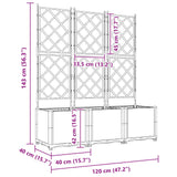 Vaso da giardino 3 pz Grigio 120 x 40 x 143 cm PP