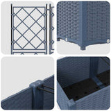 Vaso da Giardino con Trellis 3 pcs Grigio 80 x 80 x 143 cm PP