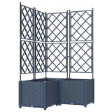 Vaso da Giardino con Trellis 3 pcs Grigio 80 x 80 x 143 cm PP