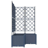 Vaso da Giardino con Trellis 3 pcs Grigio 80 x 80 x 143 cm PP