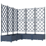 Vaso da giardino 5 pz Grigio 120 x 120 x 125,5 cm PP