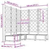 Vaso da giardino 5 pz Grigio 120 x 120 x 125,5 cm PP