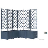Vaso da Giardino con Trellis 5 pcs Grigio 120 x 120 x 143 cm PP