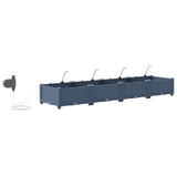 Vaso da giardino 4 pz Grigio 160 x 40 x 22 cm PP