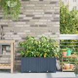 Vaso da giardino 2 pz Grigio 80 x 40 x 37,5 cm PP