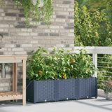 Vaso da giardino 3 pz Grigio 120 x 40 x 37,5 cm PP
