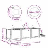 Vasi da giardino Grigio 120 x 40 x 37.5 cm Acciaio