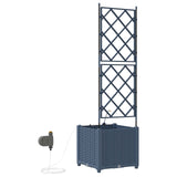 Vaso da giardino Grigio 40 x 40 x 142 cm PP