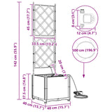 Vasi da giardino Grigio 40 x 40 x 142 cm Acciaio