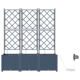 Vasi da giardino Grigio 80 x 40 x 126 cm Acciaio