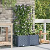 Vaso da giardino 2 pz Grigio 80 x 40 x 142 cm PP