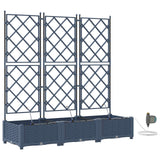 Vaso da giardino 3 pz Grigio 120 x 40 x 126 cm PP