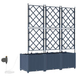 Vaso da giardino 3 pz Grigio 120 x 40 x 142 cm PP